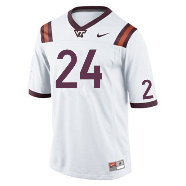 Men #24 Devin Taylor Virginia Tech Hokies College Football Jerseys Sale-White - Click Image to Close